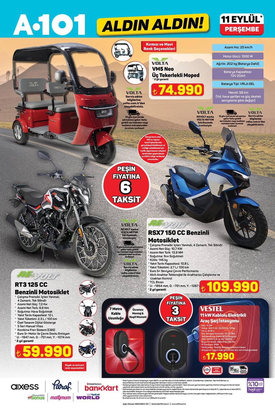 A101 11 Eylül aktüel ürünler kataloğu yayınlandı! Üç tekerlekli moped ve motosiklet satışa çıkıyor! 3
